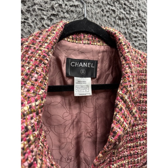 Vintage Chanel‎ 2001 Belted Tweed Midi Coat in Red & Black Size 36 01A - Picture 5 of 16